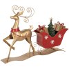 Clayre & Eef 5Y1263 Decoration Sleigh Brown Red Metal 70x12x49 cm