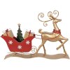 Clayre & Eef 5Y1263 Decoration Sleigh Brown Red Metal 70x12x49 cm