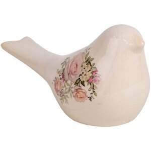 Clayre & Eef 6CE1951L Decoration Bird Beige Rose Decoration 25x10x13 cm