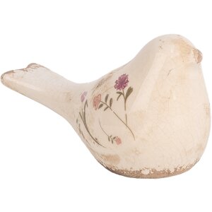 Clayre & Eef 6CE1952S Decoration Bird Pink Beige 16x7x9 cm Ceramic