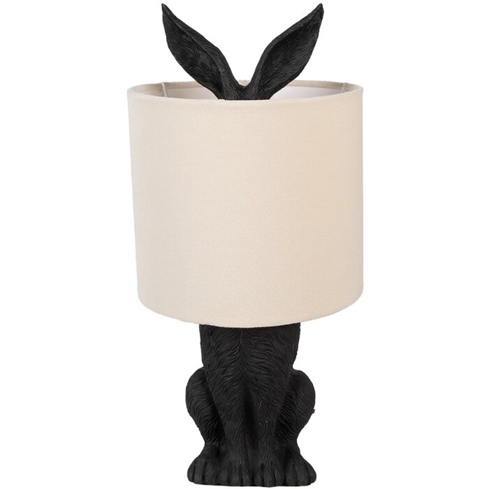 Clayre & Eef 6LMC0099ZVBE Table Lamp Rabbit Black Beige Ø20x43cm E27 60W