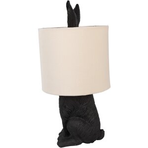 Clayre & Eef 6LMC0099ZVBE Table Lamp Rabbit Black Beige Ø20x43cm E27 60W