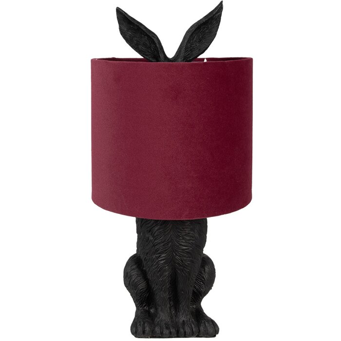 Clayre & Eef 6LMC0099ZVBU Table Lamp Rabbit Black Red Ø 20x43 cm E27