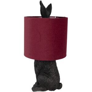 Clayre & Eef 6LMC0099ZVBU Table Lamp Rabbit Black Red Ø 20x43 cm E27