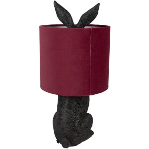 Clayre & Eef 6LMC0099ZVBU Table Lamp Rabbit Black Red Ø 20x43 cm E27