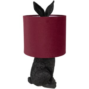 Clayre & Eef 6LMC0099ZVBU Table Lamp Rabbit Black Red Ø 20x43 cm E27