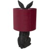 Clayre & Eef 6LMC0099ZVBU Table Lamp Rabbit Black Red Ø 20x43 cm E27