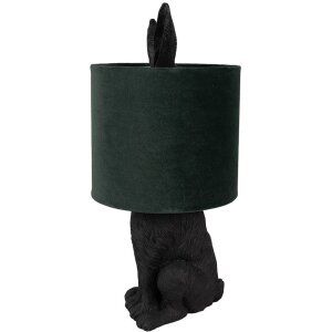 Clayre & Eef 6LMC0099ZVGR Table Lamp Rabbit Black Green Ø20x43 cm E27 60W