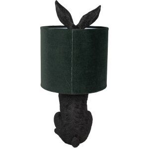 Clayre & Eef 6LMC0099ZVGR Table Lamp Rabbit Black Green Ø20x43 cm E27 60W