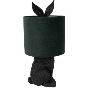 Clayre & Eef 6LMC0099ZVGR Table Lamp Rabbit Black Green Ø20x43 cm E27 60W