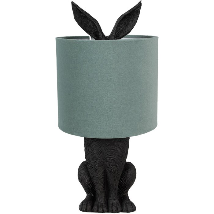 Clayre & Eef 6LMC0099ZVLGR Table Lamp Rabbit Ø 20x43 cm Green Black