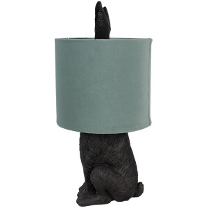 Clayre & Eef 6LMC0099ZVLGR Table Lamp Rabbit Ø 20x43 cm Green Black