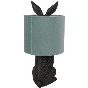 Clayre & Eef 6LMC0099ZVLGR Table Lamp Rabbit Ø 20x43 cm Green Black