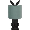 Clayre & Eef 6LMC0099ZVLGR Table Lamp Rabbit Ø 20x43 cm Green Black