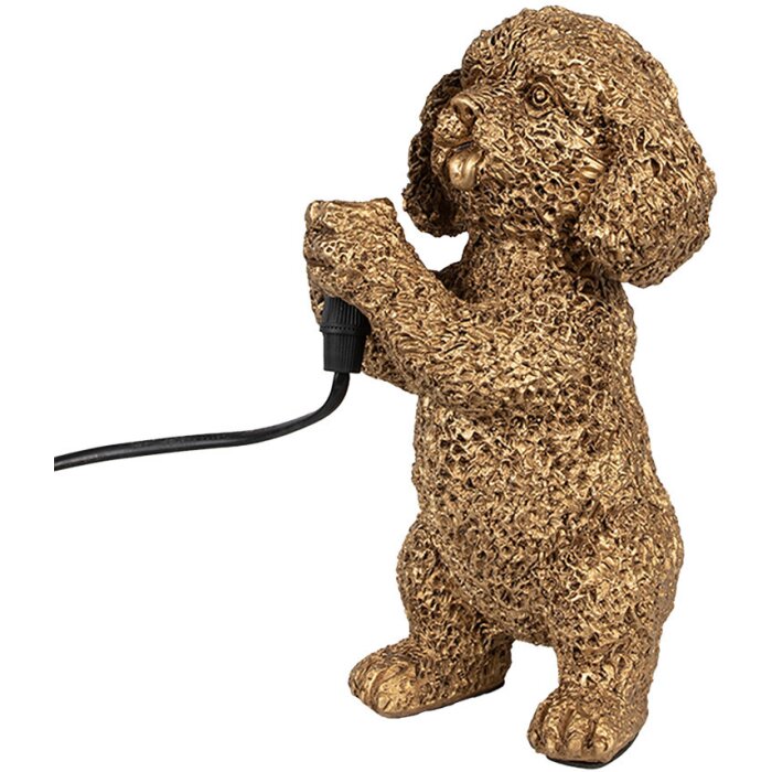 Clayre & Eef 6LMP792 Table Lamp Dog Gold 11x13x23 cm E14 40W