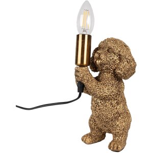 Clayre & Eef 6LMP792 Table Lamp Dog Gold 11x13x23 cm...