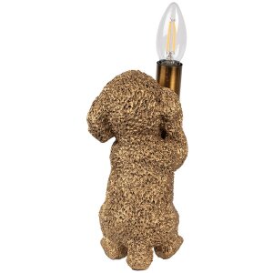 Clayre & Eef 6LMP792 Table Lamp Dog Gold 11x13x23 cm E14 40W