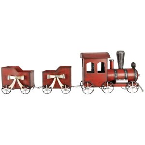 Clayre & Eef 6Y5632 Decoration Train Red Metal 94x18x28 cm Country style