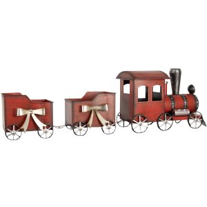 Clayre & Eef 6Y5632 Decoration Train Red Metal 94x18x28 cm Country style