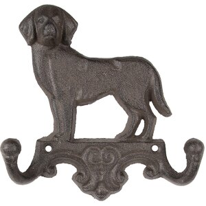 Clayre & Eef 6Y5650 Wall coat rack dog brown iron...