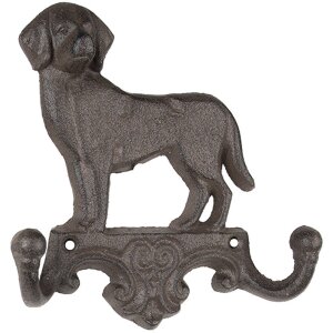 Clayre & Eef 6Y5650 Wall coat rack dog brown iron...