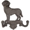 Clayre & Eef 6Y5650 Wall coat rack dog brown iron 16x4x16 cm