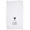 Clayre & Eef CT032 Guest Towel 40x66 cm White Black Romantic Cotton