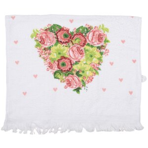 Clayre & Eef CT033 Guest Towel White Pink 40x66 cm...