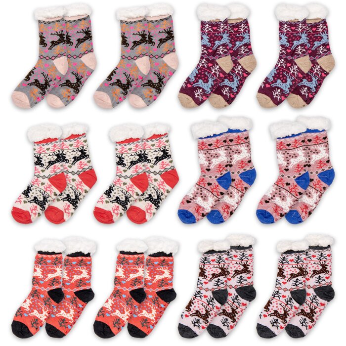 Juleeze JZSKSET0003 Socks Set 12 Pairs One Size Winter Design