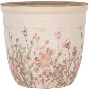 Clayre & Eef 6CE1974L Flower Pot Ceramic Beige Pink...