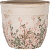 Clayre & Eef 6CE1974M Flower Pot Ceramic Beige Pink Country Style Ø 16x14 cm