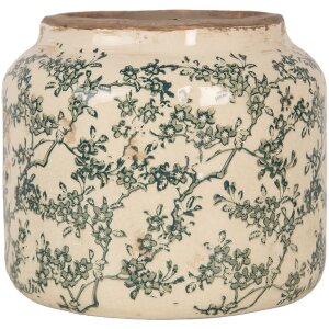 Clayre & Eef 6CE1975L Flower Pot Ceramic Beige Green...