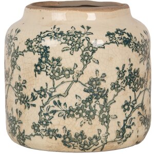 Clayre & Eef 6CE1975S Flower Pot Ceramic Beige Green...