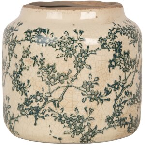 Clayre & Eef 6CE1975S Flower Pot Ceramic Beige Green...