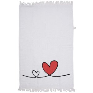 Clayre & Eef CTCHS guest towel white red heart motif...