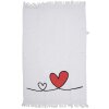 Clayre & Eef CTCHS guest towel white red heart motif cotton 40x66 cm