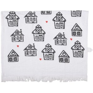 Clayre & Eef CTGBB Guest Towel White Black Cotton...