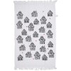 Clayre & Eef CTGBB Guest Towel White Black Cotton Country Style 40x66 cm