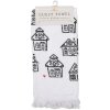 Clayre & Eef CTGBB Guest Towel White Black Cotton Country Style 40x66 cm