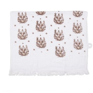 Clayre & Eef CTGTW Guest Towel White Brown Deer Motif...