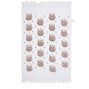 Clayre & Eef CTGTW Guest Towel White Brown Deer Motif...