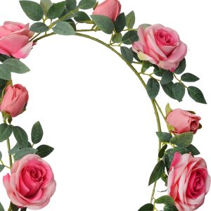 Clayre & Eef 6PL0320P Artificial Flowers Rose Garland Pink 10x10x150 cm