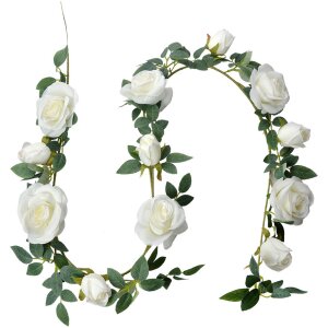 Clayre & Eef 6PL0320W Artificial Rose Garland White...