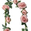 Clayre & Eef 6PL0321P Artificial Rose Garland Pink Green 150 cm