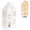 Clayre & Eef 6CE1792 LED Decorative House Porcelain White 7x6x15 cm