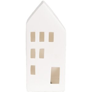 Clayre & Eef 6CE1793 Porcelain LED House 7x6x15 cm White