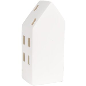 Clayre & Eef 6CE1793 Porcelain LED House 7x6x15 cm White