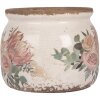 Clayre & Eef 6CE1978S Flower Pot Ø12x10 cm Beige Pink Country Style