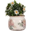 Clayre & Eef 6CE1978S Flower Pot Ø12x10 cm Beige Pink Country Style