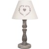 Clayre & Eef 6LMC0102 Table lamp Ø 23x40 cm Grey E27 max 40W Textile shade